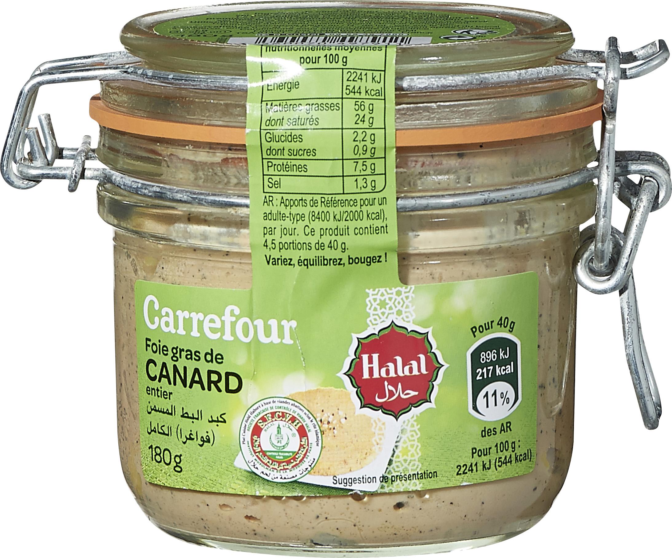 Carrefour Halal - FOIE GRAS CANARD ENTIER HALAL / 180G