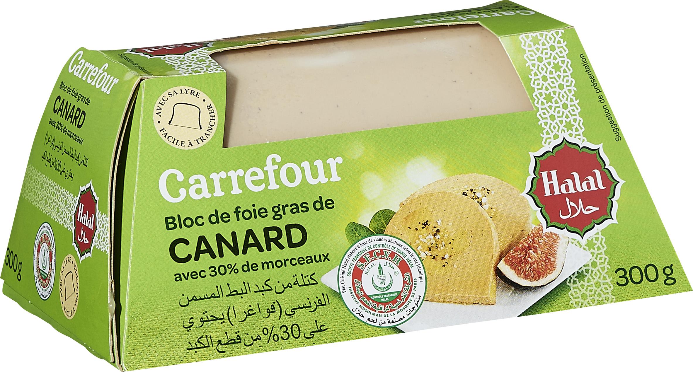 Carrefour Halal - BLOC FOIE GRAS CANARD MCX 30% HALAL+LYRE / 300G